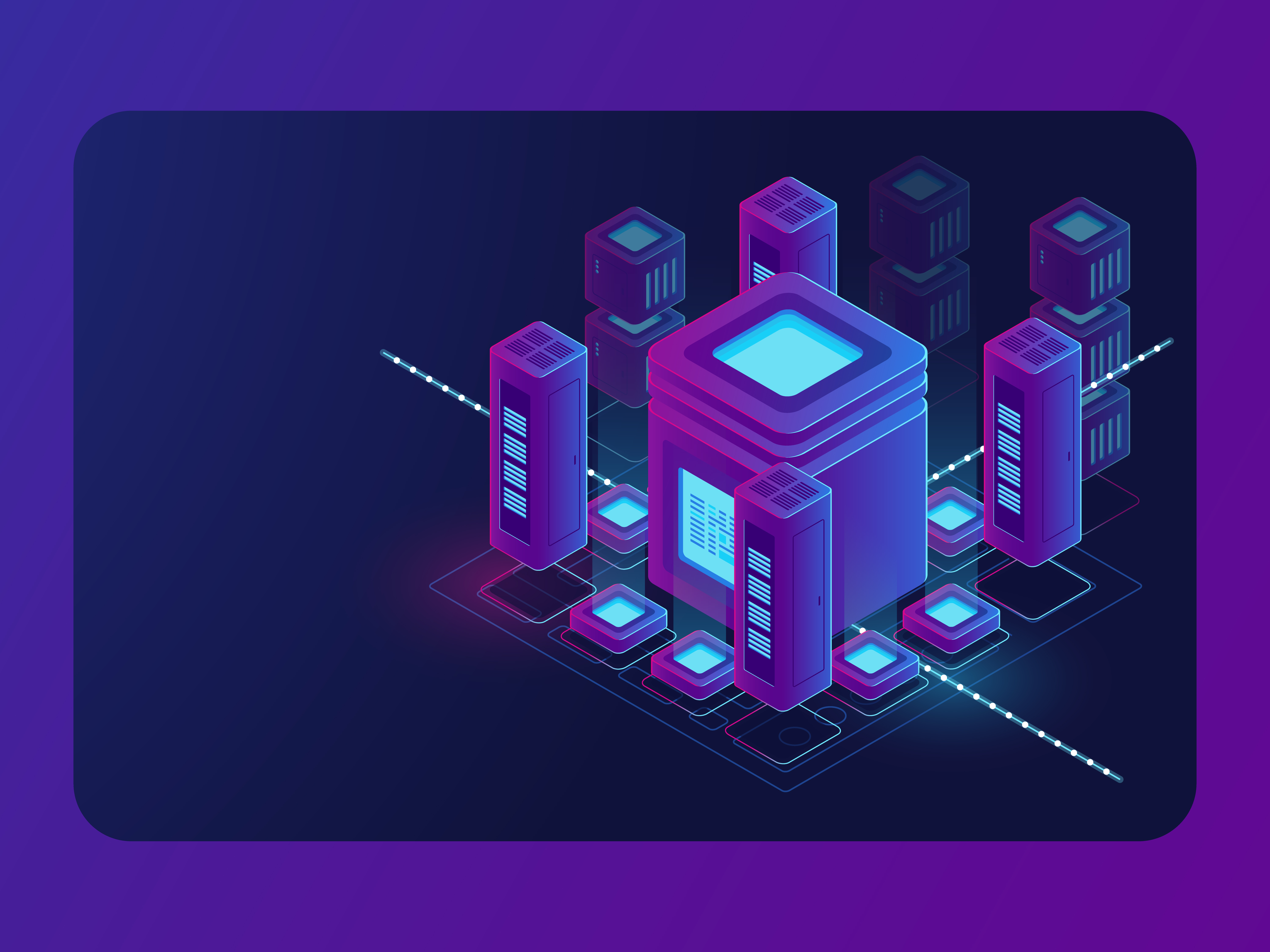 system administrator server rack dark neon