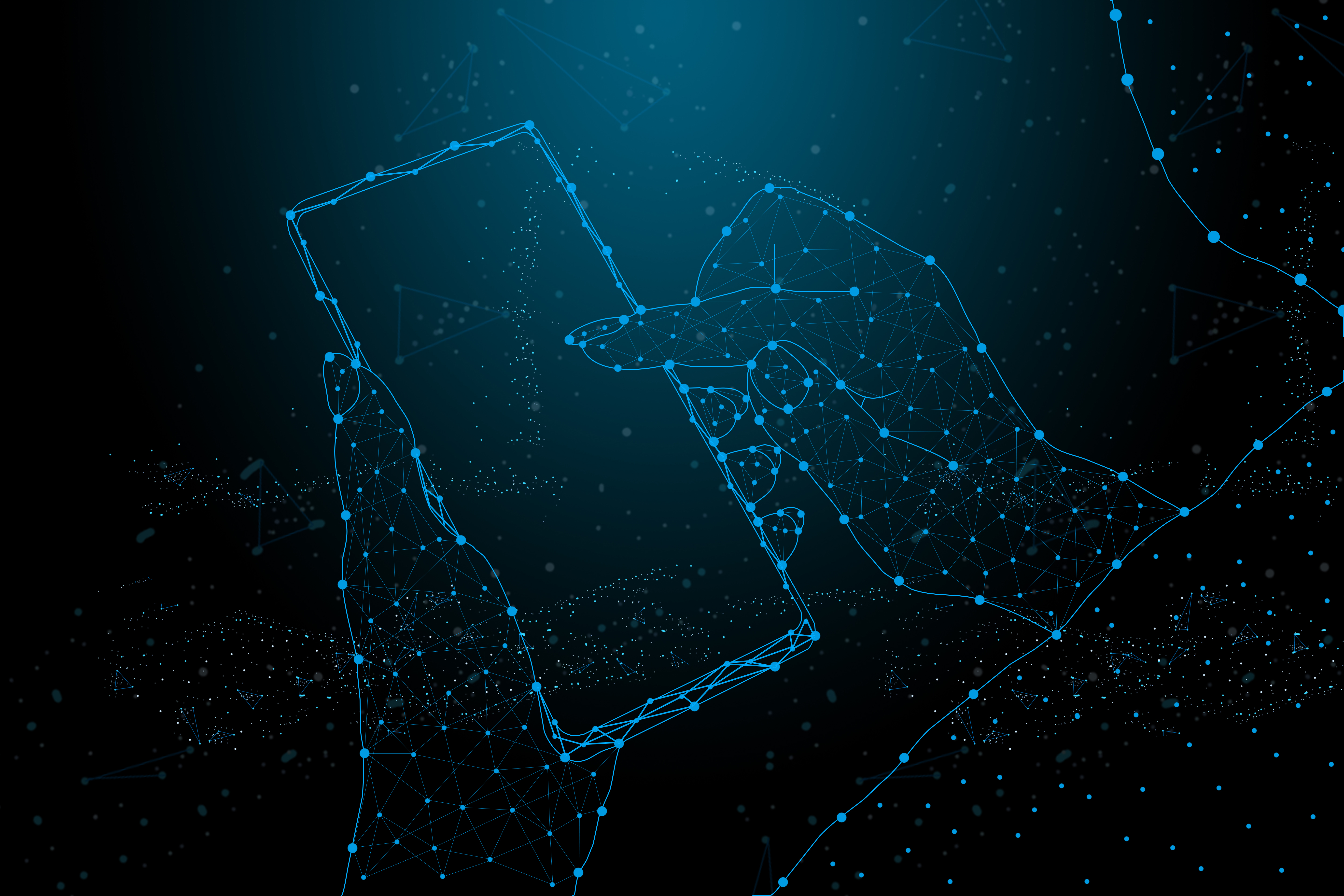 messenger secure chat dark background geometry
