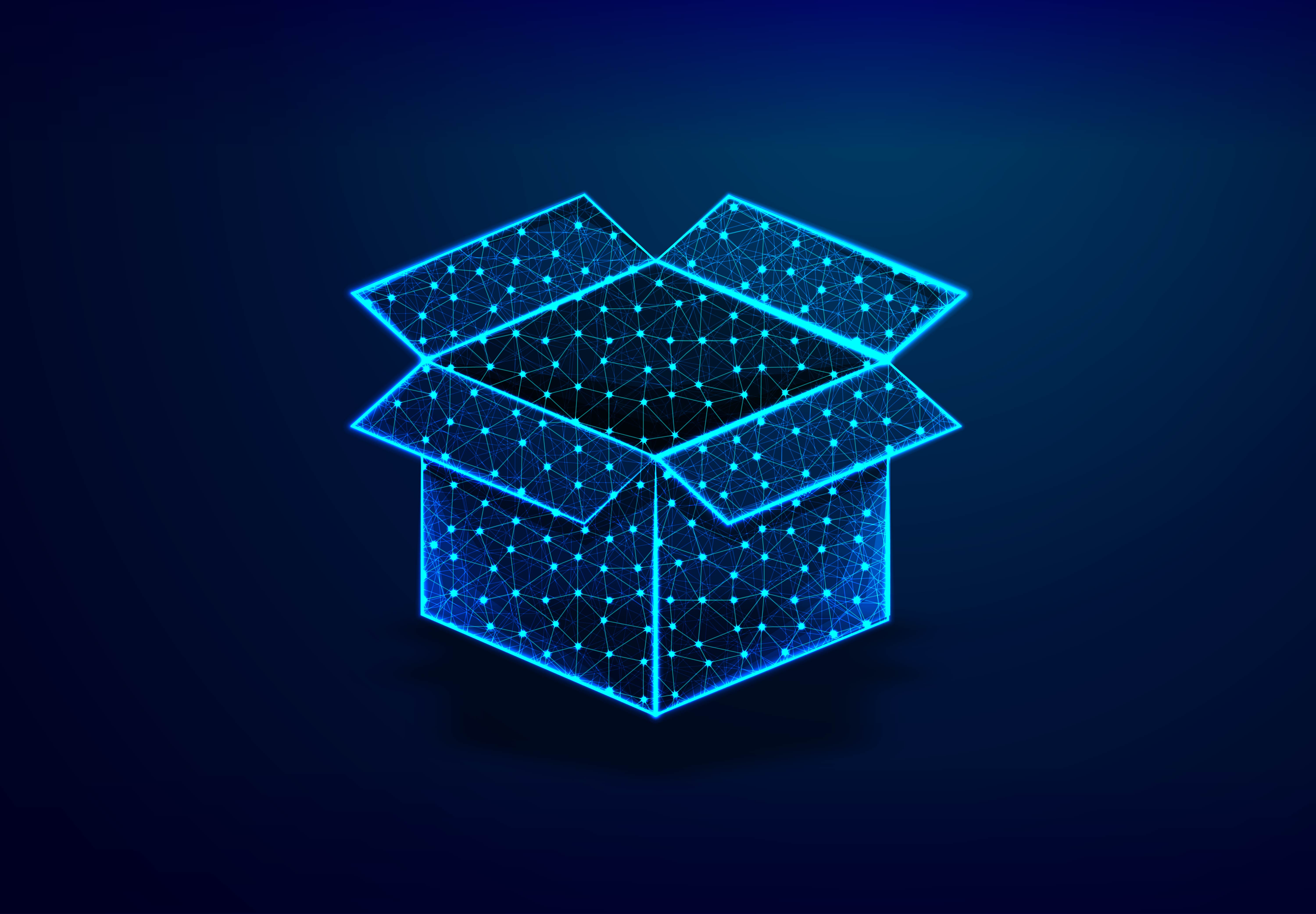international delivery parcel dark neon graphic