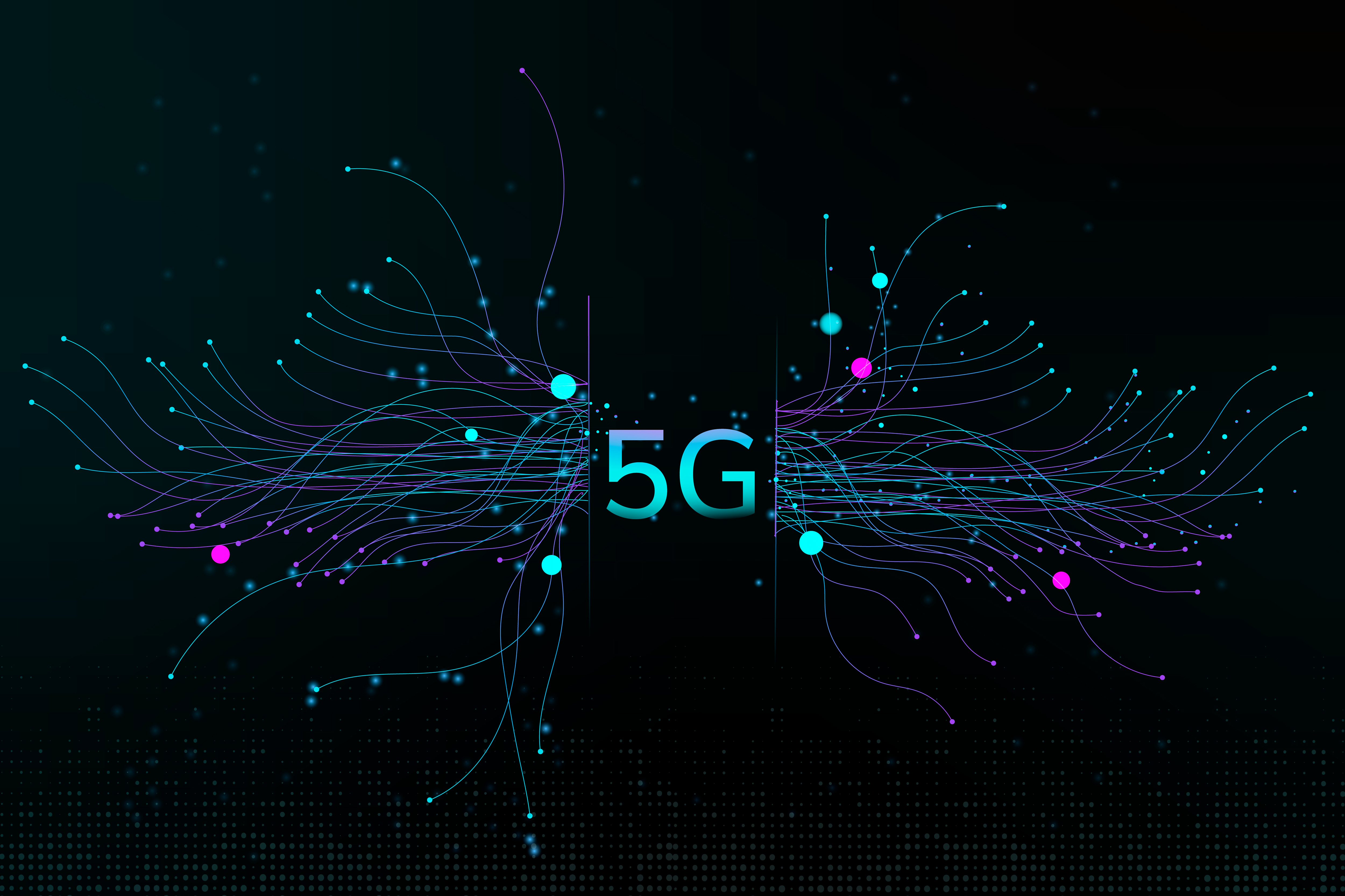 Flat vector cover art, concept of seamless network handover and solving VPN disconnects, a glowing neon smartphone smoothly transitioning data stream from a Wi-Fi symbol to an LTE 5G cell tower icon,